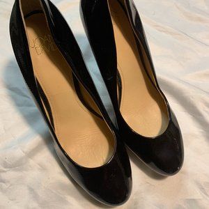Black Patent Leather Platform Heels